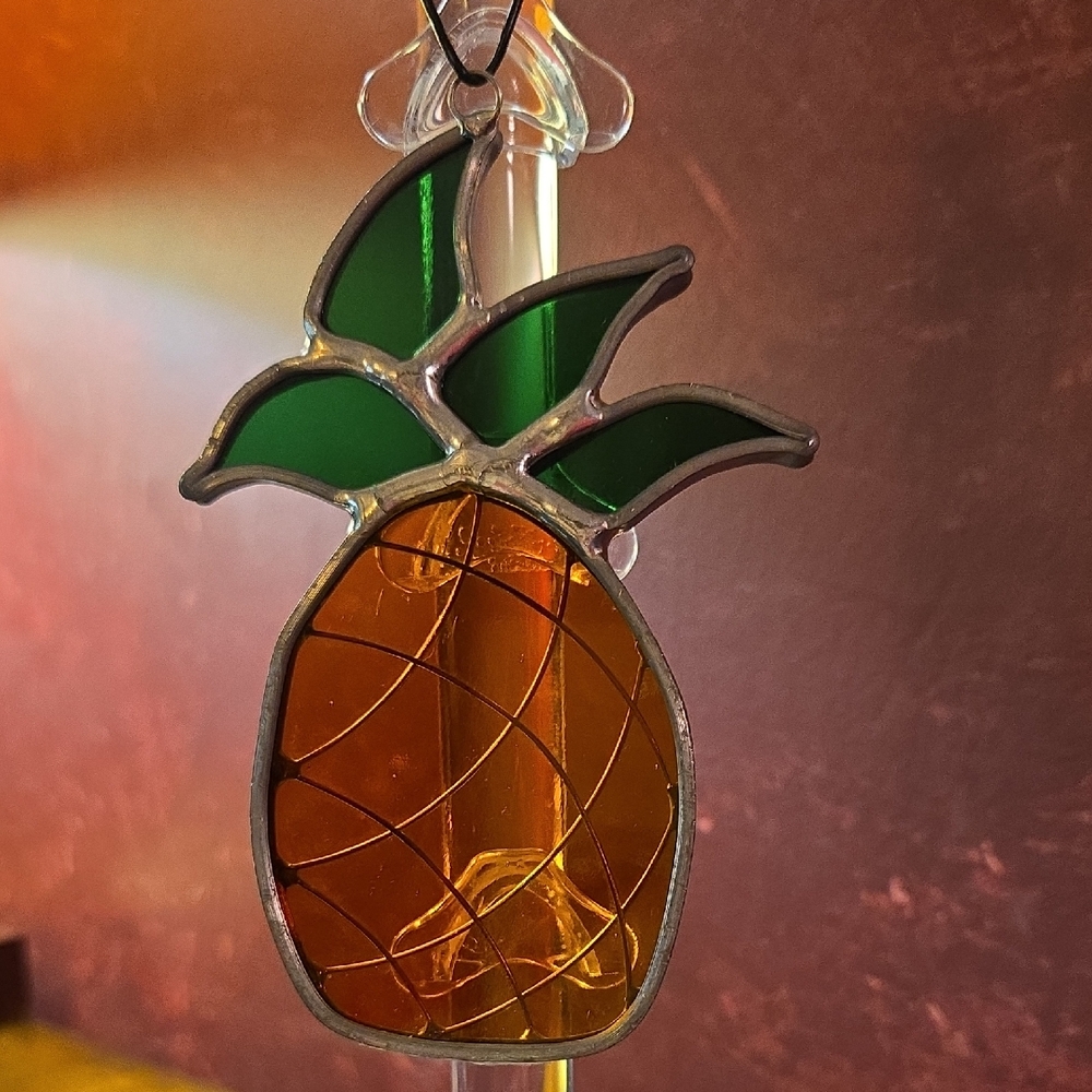Vintage Pineapple Stained Glass Suncatcher